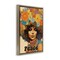Stupell Industries Peace Groovy Afro Girl Floating Frame, design by Sasha